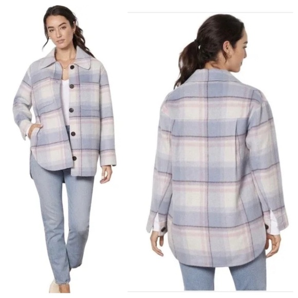 RAILS | Connie Junean Plaid Wool Blend Heavy Shacket Cabincore | M | Blue - Picture 1 of 15